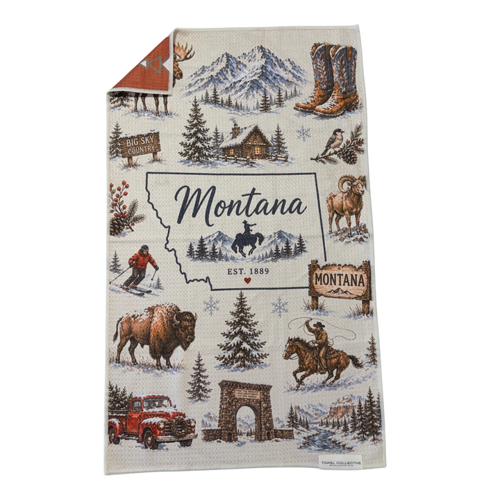Montana Winter | Waffle Weave Microfiber Towels Kitchen & Bath