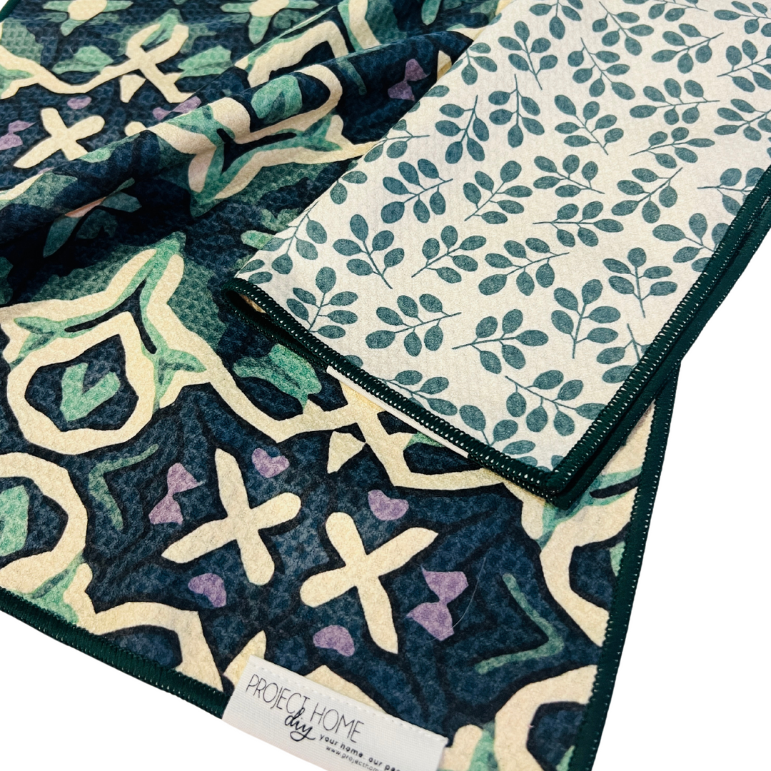 Royal Mosaic | Waffle Weave Microfiber Towels Kitchen & Bath Hand Towels Reversible Hand Towel | Towel Collective | Cody, WY