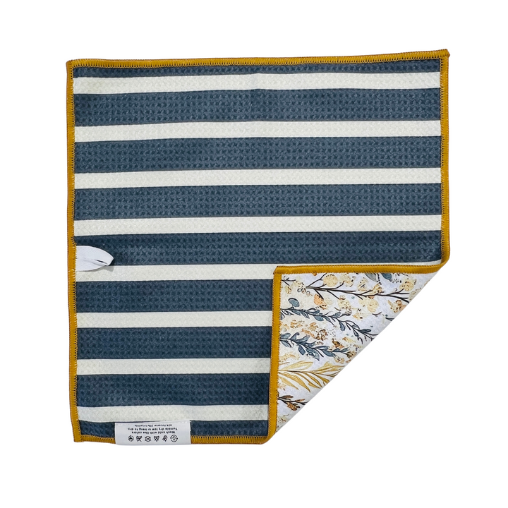 Seaweed Stripe | Waffle Weave Microfiber Towels Kitchen & Bath Hand Towels Reversible Hand Towel | Towel Collective | Cody, WY