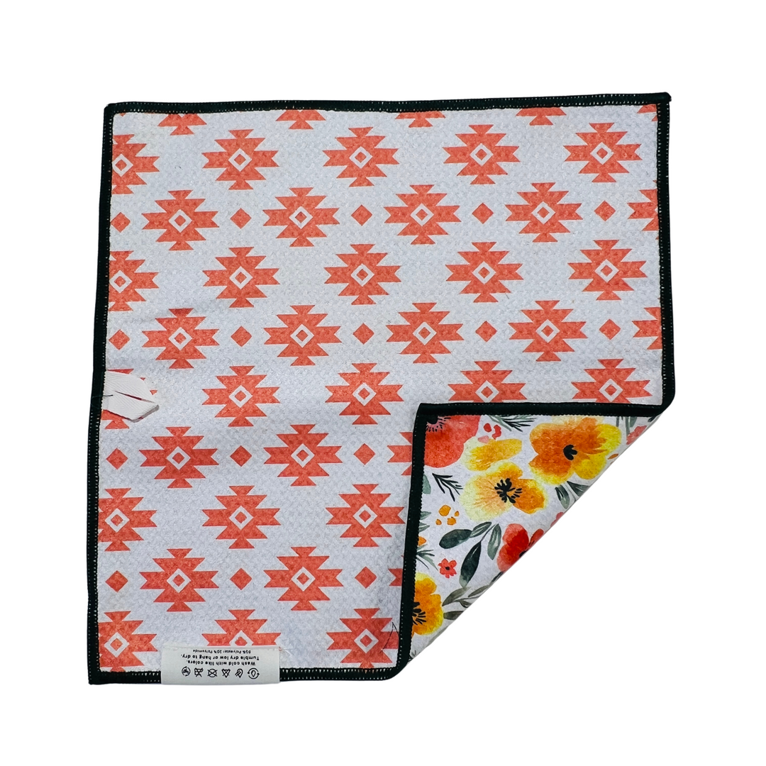 Floral Tribe | Waffle Weave Microfiber Towels Kitchen & Bath Hand Towels Reversible Hand Towel | Towel Collective | Cody, WY