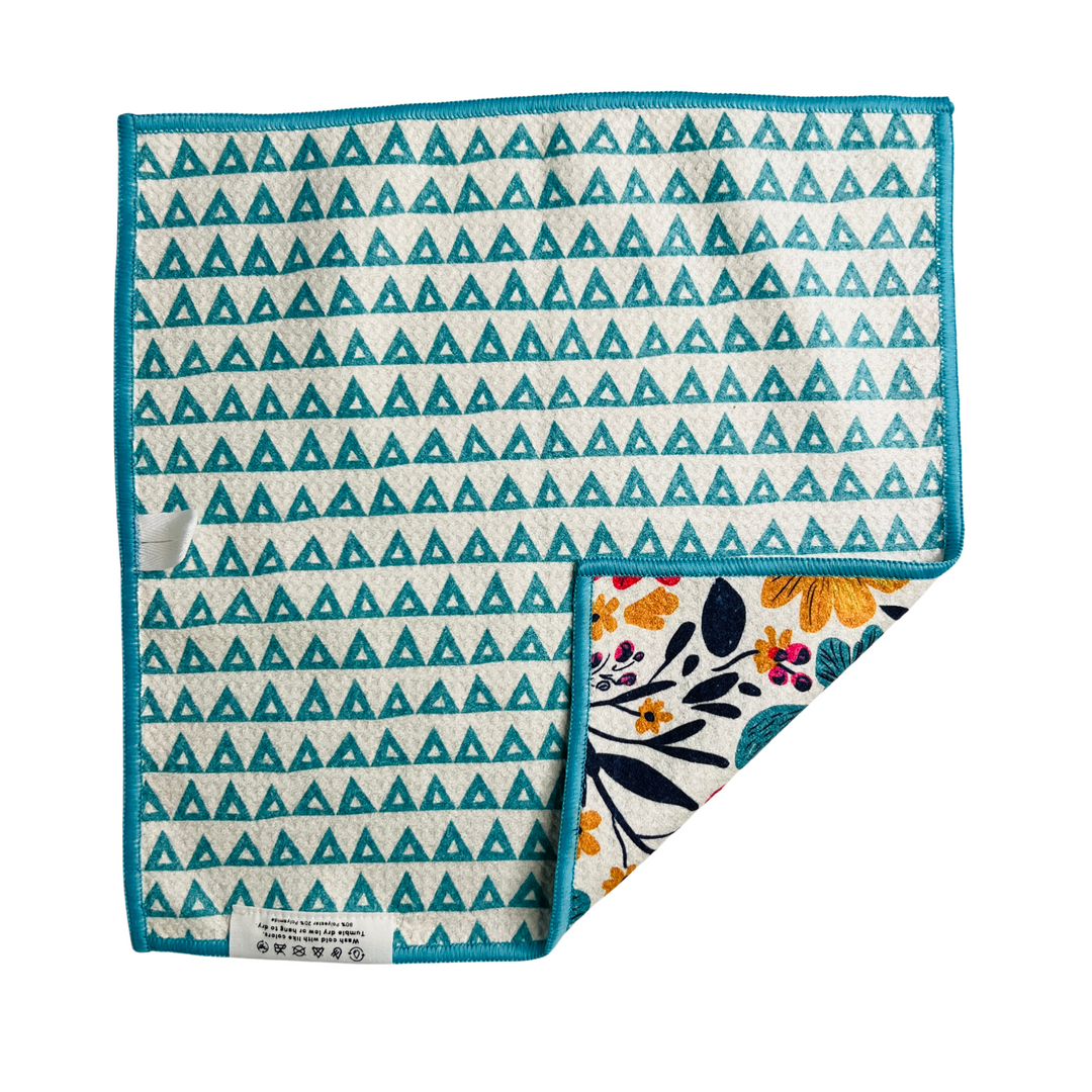Aqua Bloom | Reversible Towel Hand Towels Reversible Hand Towel | Towel Collective | Cody, WY