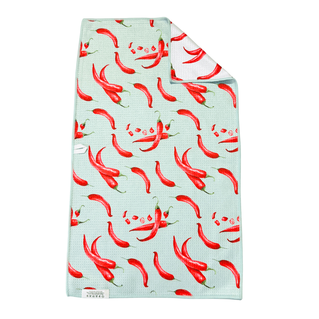 Hot Stuff! Peppers | Waffle Weave Microfiber Towels Kitchen & Bath Hand Towels Reversible Hand Towel | Towel Collective | Cody, WY
