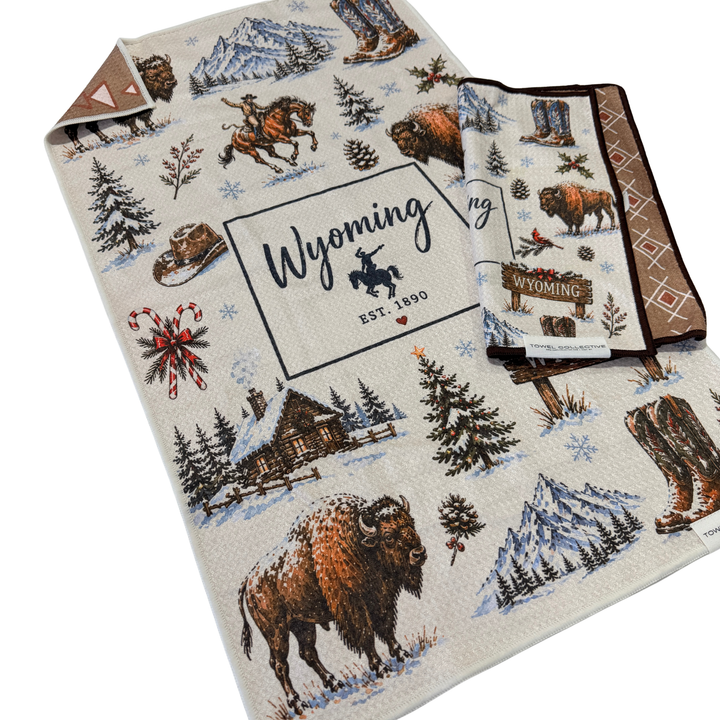Wyoming Winter | Waffle Weave Microfiber Towels Kitchen & Bath