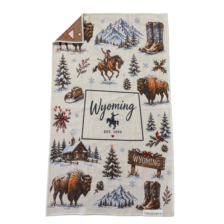 Wyoming Winter | Waffle Weave Microfiber Towels Kitchen & Bath
