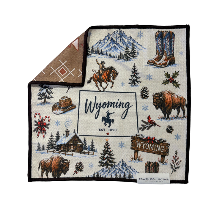Wyoming Winter | Waffle Weave Microfiber Towels Kitchen & Bath