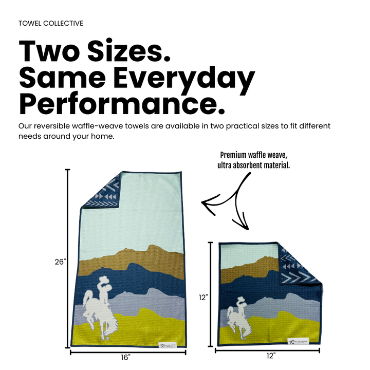 Midnight Cowboy | Waffle Weave Microfiber Towels Kitchen & Bath Reversible Hand Towel | Towel Collective | Cody, WY