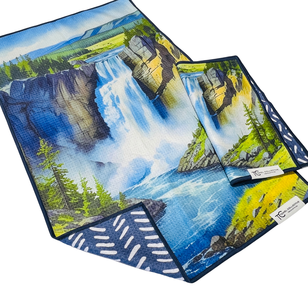 Lower Falls | Yellowstone Collection | Waffle Weave Microfiber Towels Kitchen & Bath Hand Towels Reversible Hand Towel | Towel Collective | Cody, WY