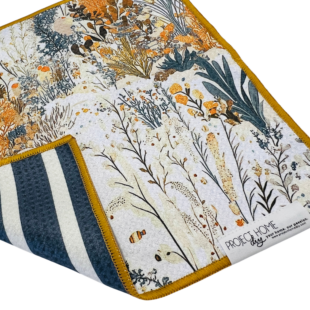 Seaweed Stripe | Waffle Weave Microfiber Towels Kitchen & Bath Hand Towels Reversible Hand Towel | Towel Collective | Cody, WY