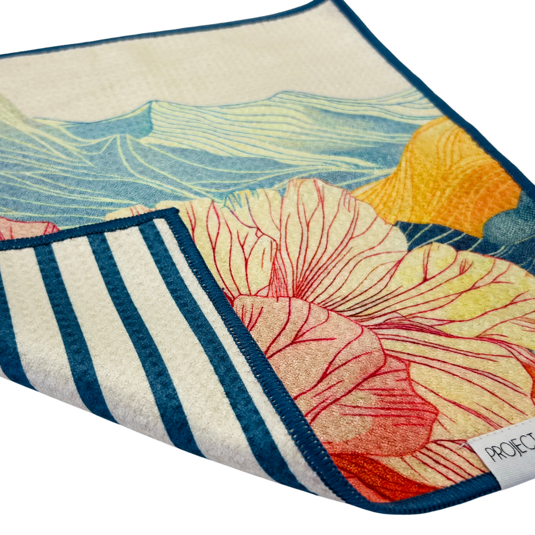 Japanese Mountain | Waffle Weave Microfiber Towels Kitchen & Bath Hand Towels Reversible Hand Towel | Towel Collective | Cody, WY