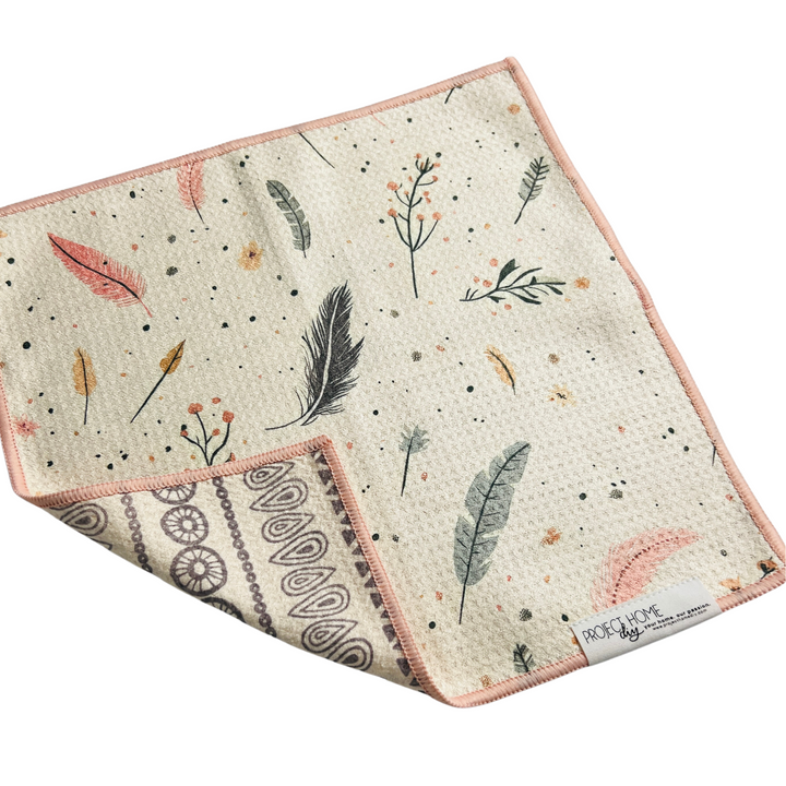 Boho Feather | Waffle Weave Microfiber Towels Kitchen & Bath Hand Towels Reversible Hand Towel | Towel Collective | Cody, WY