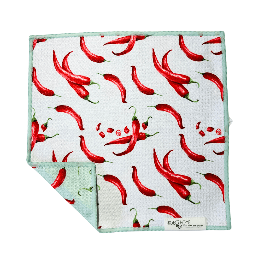 Hot Stuff! Peppers | Waffle Weave Microfiber Towels Kitchen & Bath Hand Towels Reversible Hand Towel | Towel Collective | Cody, WY