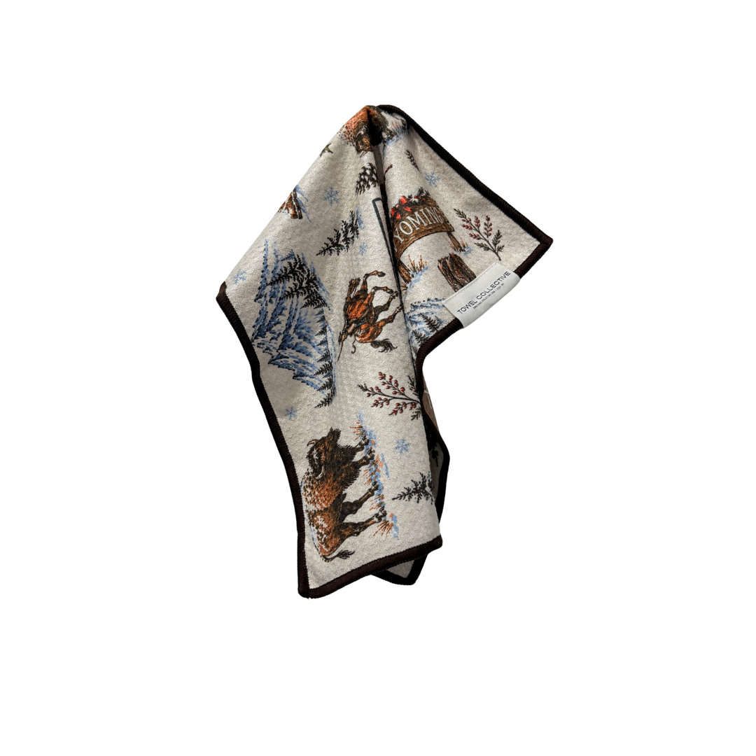 Wyoming Winter | Waffle Weave Microfiber Towels Kitchen & Bath