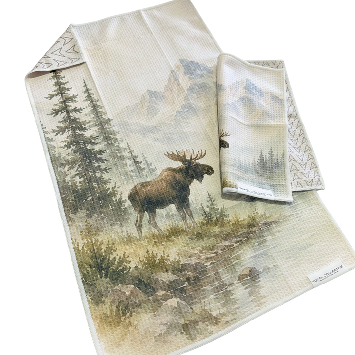 Stillwater Moose | Waffle Weave Microfiber Towels Kitchen & Bath