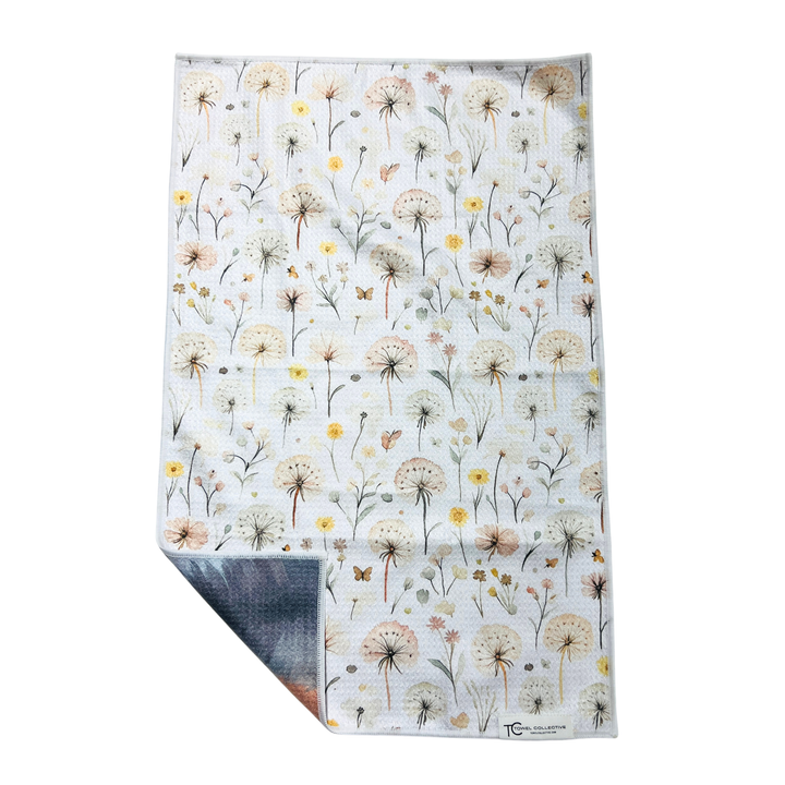 Dandelion Forest | Waffle Weave Microfiber Towels Kitchen & Bath (March Subscription) - Hand Towel Reversible Hand Towel | Towel Collective | Cody, WY
