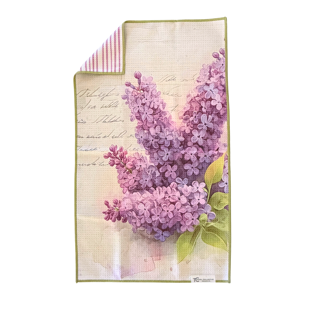 Lilac Lines | Waffle Weave Microfiber Towels Kitchen & Bath