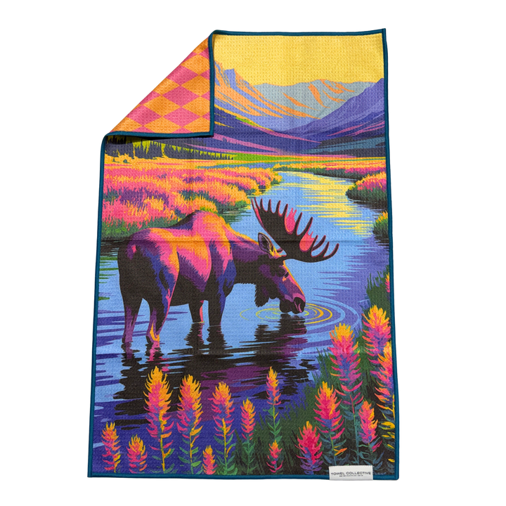 Wildlight Moose | Waffle Weave Microfiber Towels Kitchen & Bath