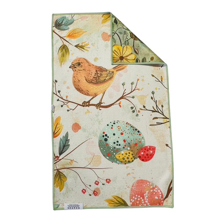 Springtime Birds | Waffle Weave Microfiber Towels Kitchen & Bath Hand Towels Reversible Hand Towel | Towel Collective | Cody, WY