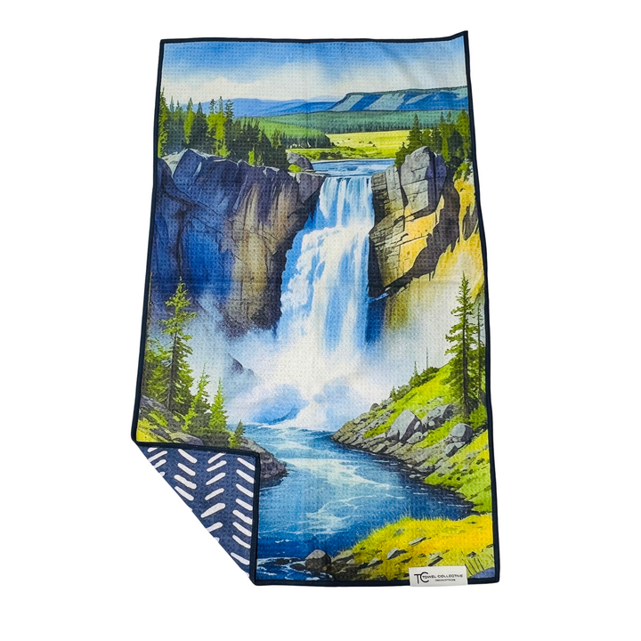 Lower Falls | Yellowstone Collection | Waffle Weave Microfiber Towels Kitchen & Bath Hand Towels Reversible Hand Towel | Towel Collective | Cody, WY