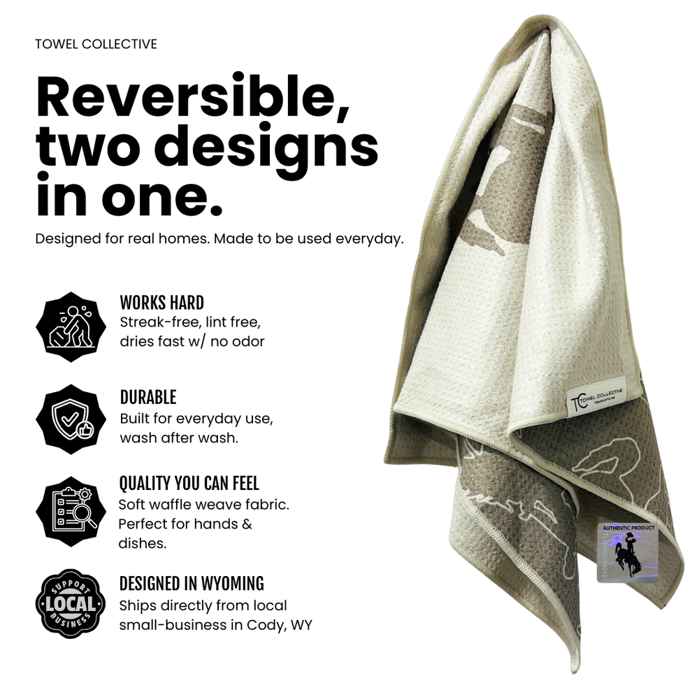 Howdy | Waffle Weave Microfiber Towels Kitchen & Bath Hand Towels Reversible Hand Towel | Towel Collective | Cody, WY