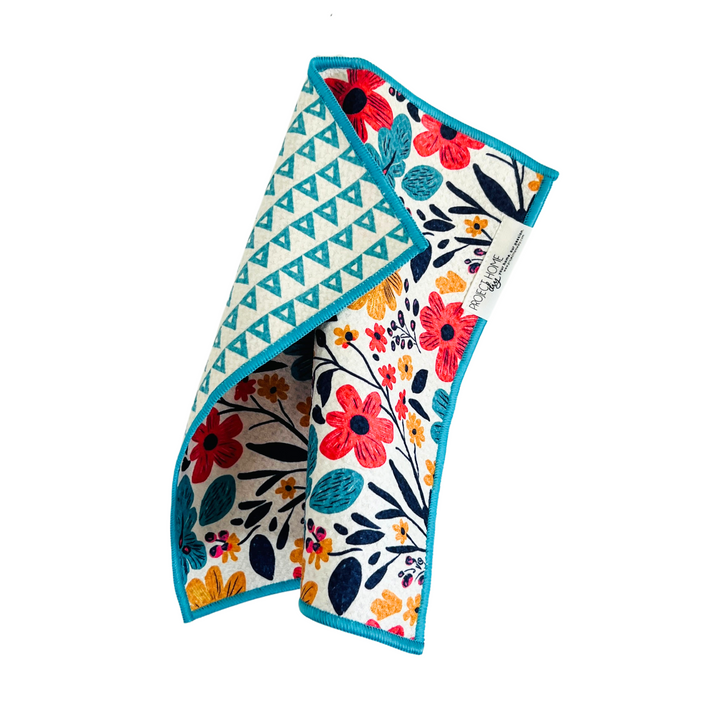 Aqua Bloom | Reversible Towel Hand Towels Reversible Hand Towel | Towel Collective | Cody, WY