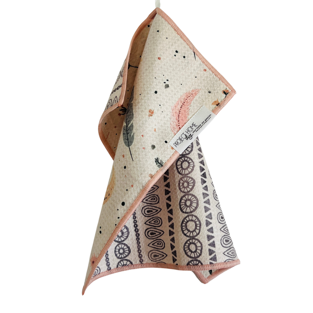 Boho Feather | Waffle Weave Microfiber Towels Kitchen & Bath Hand Towels Reversible Hand Towel | Towel Collective | Cody, WY