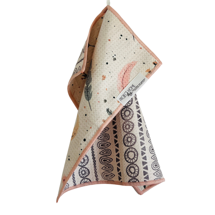 Boho Feather | Waffle Weave Microfiber Towels Kitchen & Bath Hand Towels Reversible Hand Towel | Towel Collective | Cody, WY