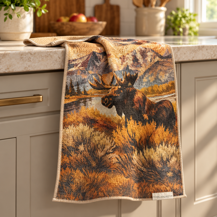 On Moose Time | Waffle Weave Microfiber Towels Kitchen & Bath