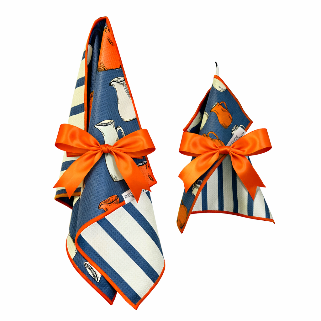 Milk Pot Gift Set | Hand Towel/Washcloth Reversible Hand Towel | Towel Collective | Cody, WY