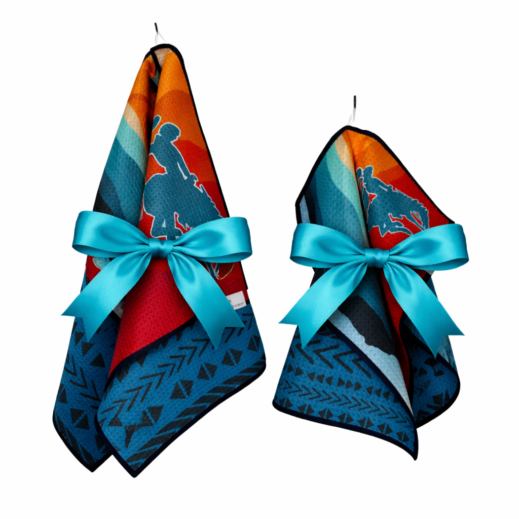 Wyoming Cowboy Gift Set | Hand Towel/Washcloth Reversible Hand Towel | Towel Collective | Cody, WY