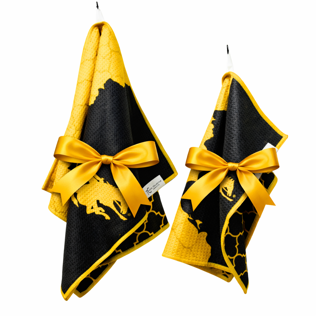 Home of the Brown & Gold Gift Set | Hand Towel/Washcloth Reversible Hand Towel | Towel Collective | Cody, WY