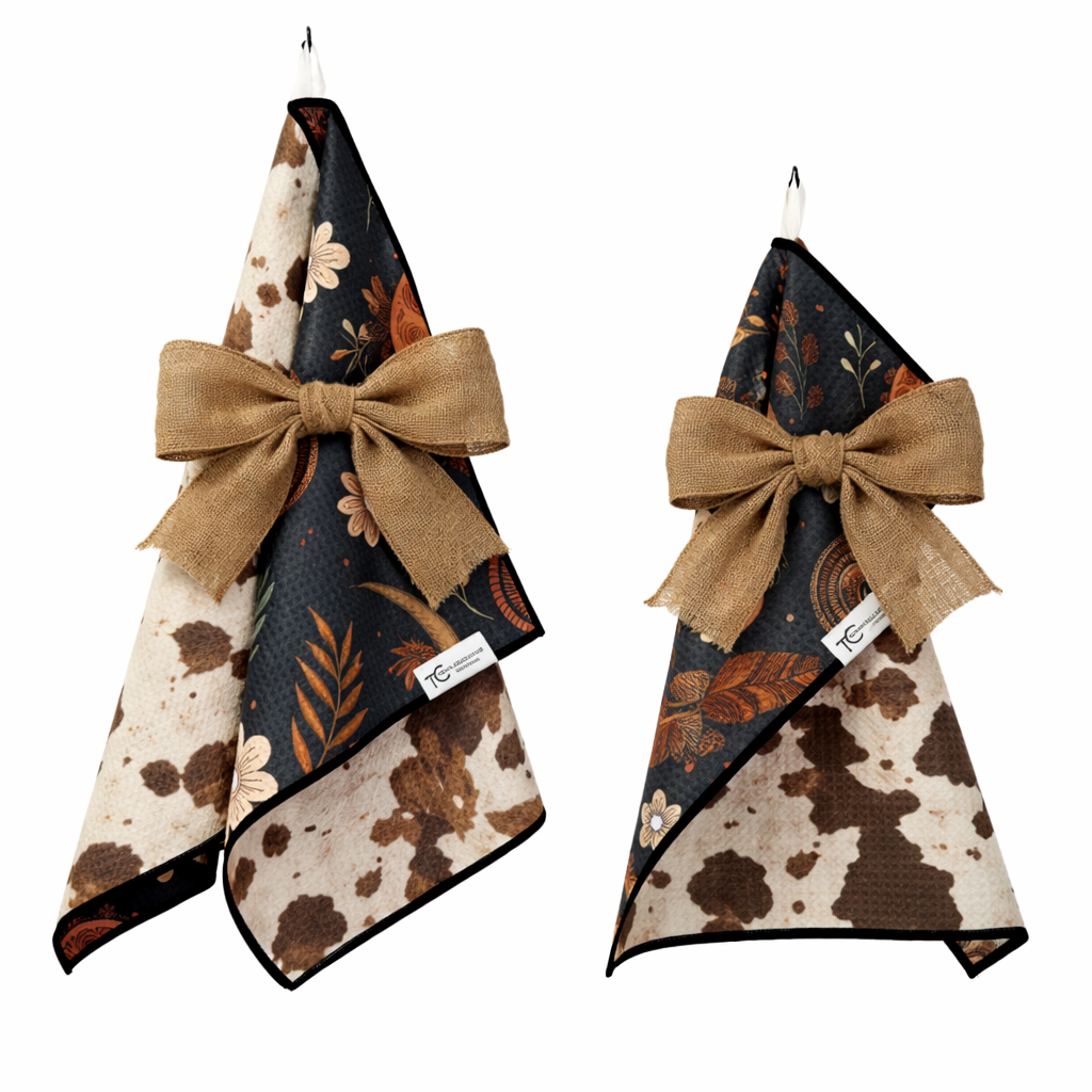 Ranch Boho Gift Set | Hand Towel/Washcloth Reversible Hand Towel | Towel Collective | Cody, WY