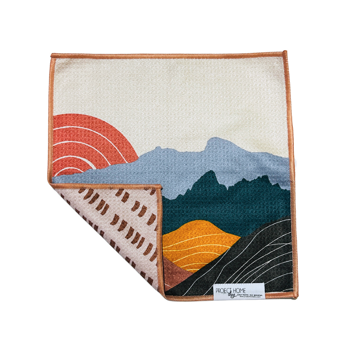 Wyoming Sunrise | Waffle Weave Microfiber Towels Kitchen & Bath Hand Towels Reversible Hand Towel | Towel Collective | Cody, WY