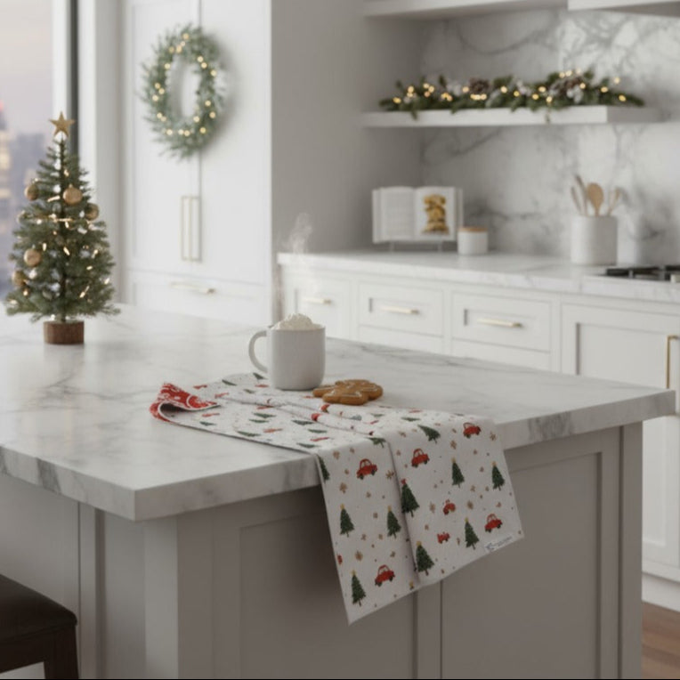 Going on a Tree Hunt | Waffle Weave Microfiber Towels Kitchen & Bath Hand Towels Reversible Hand Towel | Towel Collective | Cody, WY