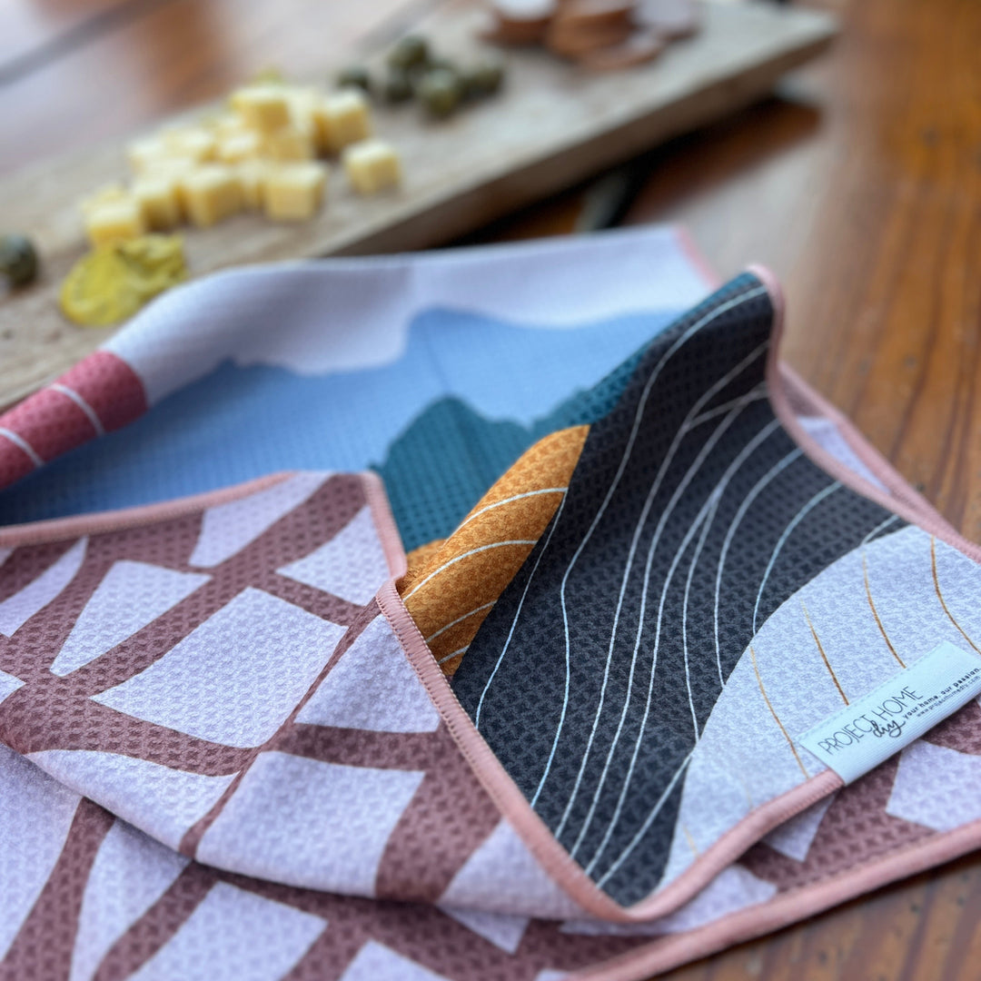Wyoming Sunrise | Waffle Weave Microfiber Towels Kitchen & Bath Hand Towels Reversible Hand Towel | Towel Collective | Cody, WY
