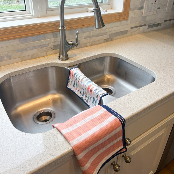 Striped Flower | Waffle Weave Microfiber Towels Kitchen & Bath Hand Towels Reversible Hand Towel | Towel Collective | Cody, WY