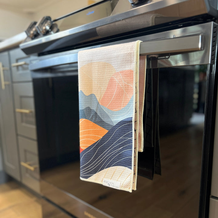Mountain Sunset | Waffle Weave Microfiber Towels Kitchen & Bath Hand Towels Reversible Hand Towel | Towel Collective | Cody, WY