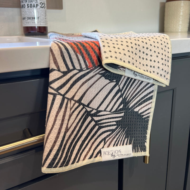 Palm Leaf | Waffle Weave Microfiber Towels Kitchen & Bath Hand Towels Reversible Hand Towel | Towel Collective | Cody, WY
