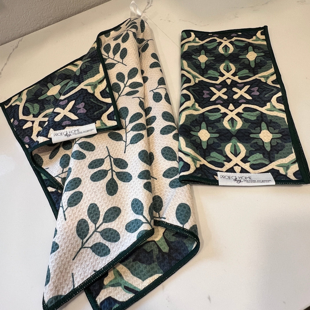 Royal Mosaic | Waffle Weave Microfiber Towels Kitchen & Bath Hand Towels Reversible Hand Towel | Towel Collective | Cody, WY