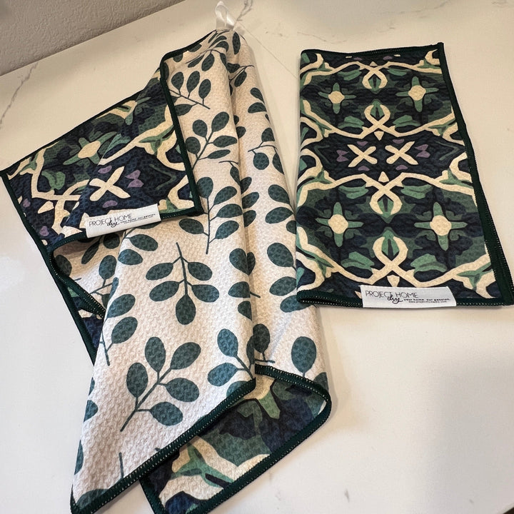 Royal Mosaic | Waffle Weave Microfiber Towels Kitchen & Bath Hand Towels Reversible Hand Towel | Towel Collective | Cody, WY