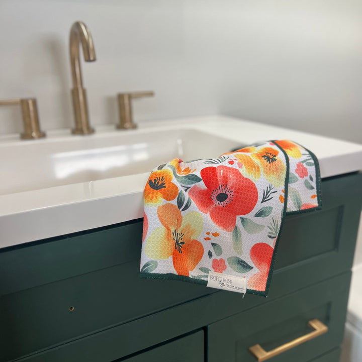 Floral Tribe | Waffle Weave Microfiber Towels Kitchen & Bath Hand Towels Reversible Hand Towel | Towel Collective | Cody, WY