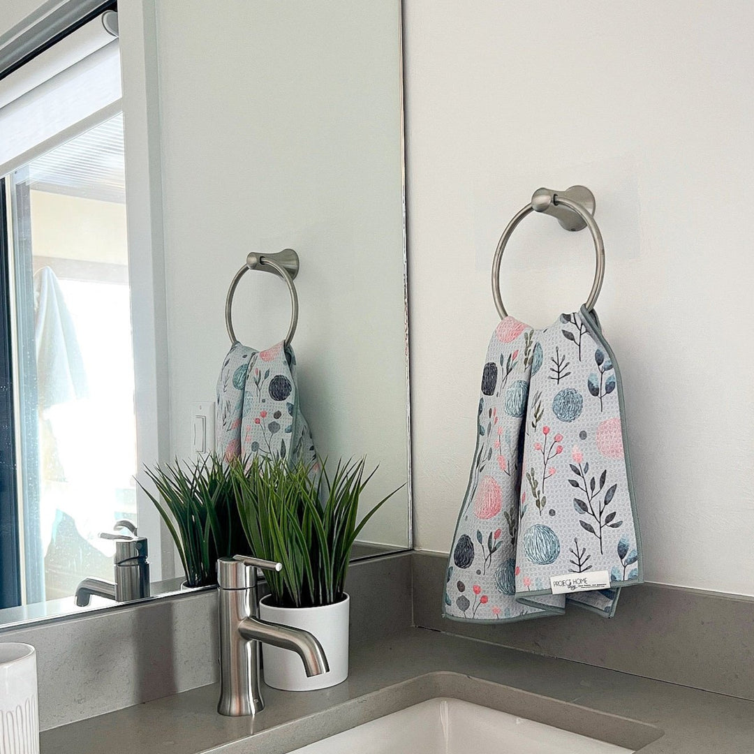 Winter Bloom | Waffle Weave Microfiber Towels Kitchen & Bath Hand Towels Reversible Hand Towel | Towel Collective | Cody, WY