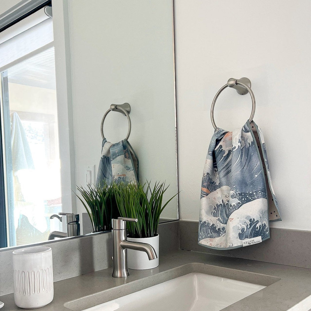 The Wave | Waffle Weave Microfiber Towels Kitchen & Bath Hand Towels Reversible Hand Towel | Towel Collective | Cody, WY