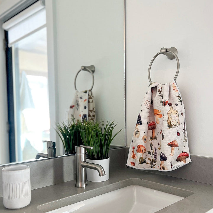 Shroomville | Waffle Weave Microfiber Towels Kitchen & Bath Hand Towels Reversible Hand Towel | Towel Collective | Cody, WY