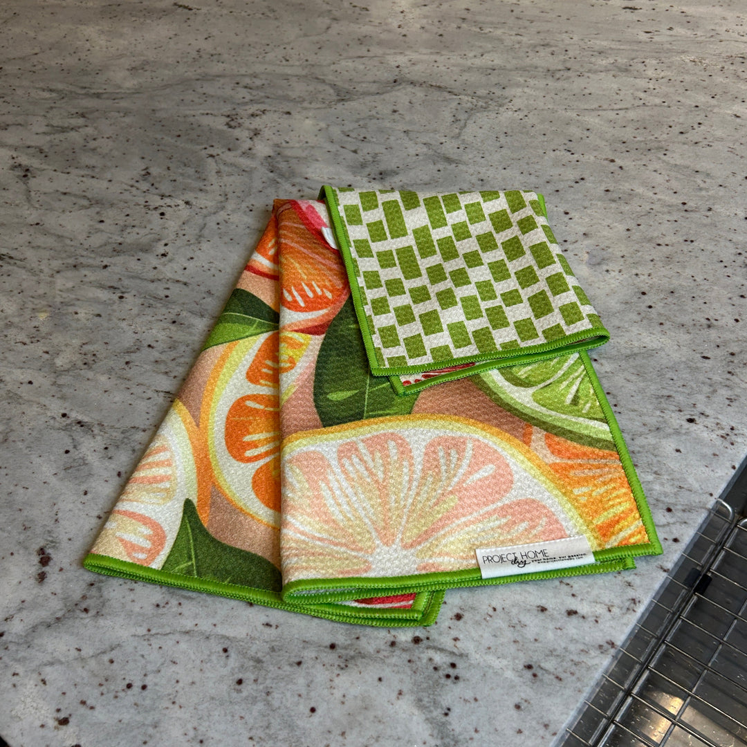 Citrus Summer | Waffle Weave Microfiber Towels Kitchen & Bath Hand Towels Reversible Hand Towel | Towel Collective | Cody, WY