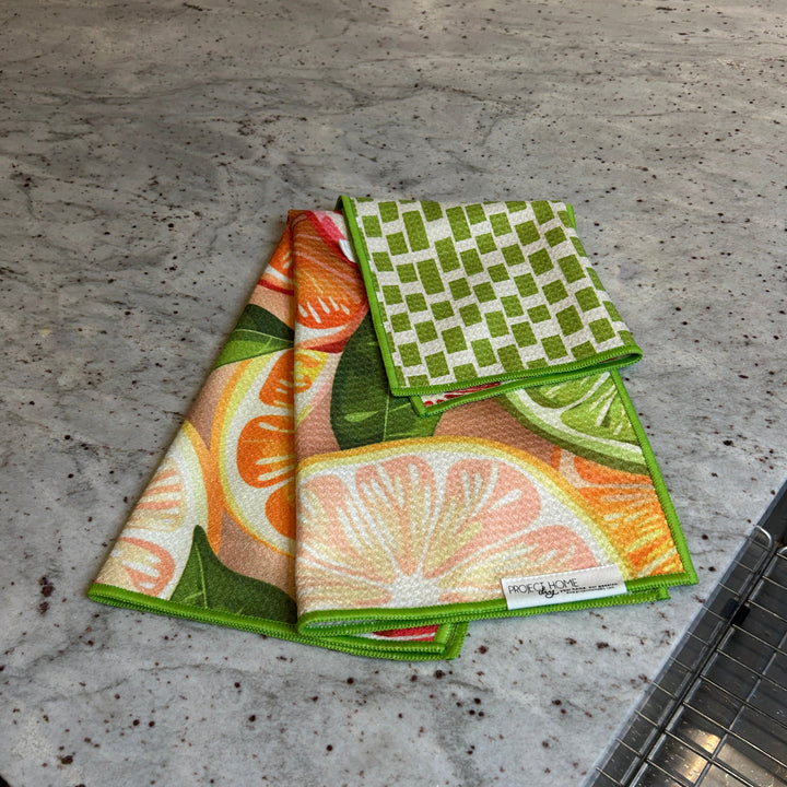 Citrus Summer | Waffle Weave Microfiber Towels Kitchen & Bath Hand Towels Reversible Hand Towel | Towel Collective | Cody, WY