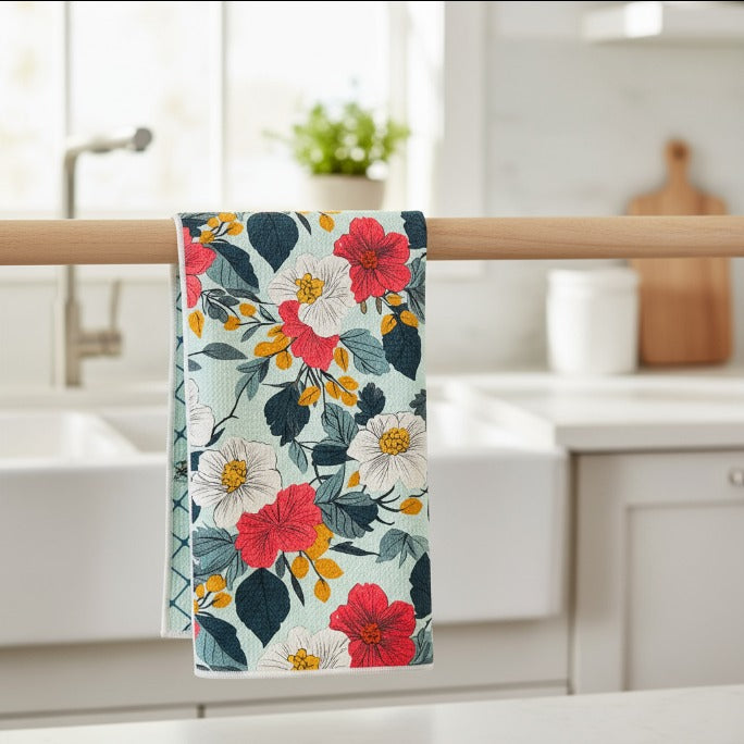 Lattice Garden | Waffle Weave Microfiber Towels Kitchen & Bath Hand Towels Reversible Hand Towel | Towel Collective | Cody, WY