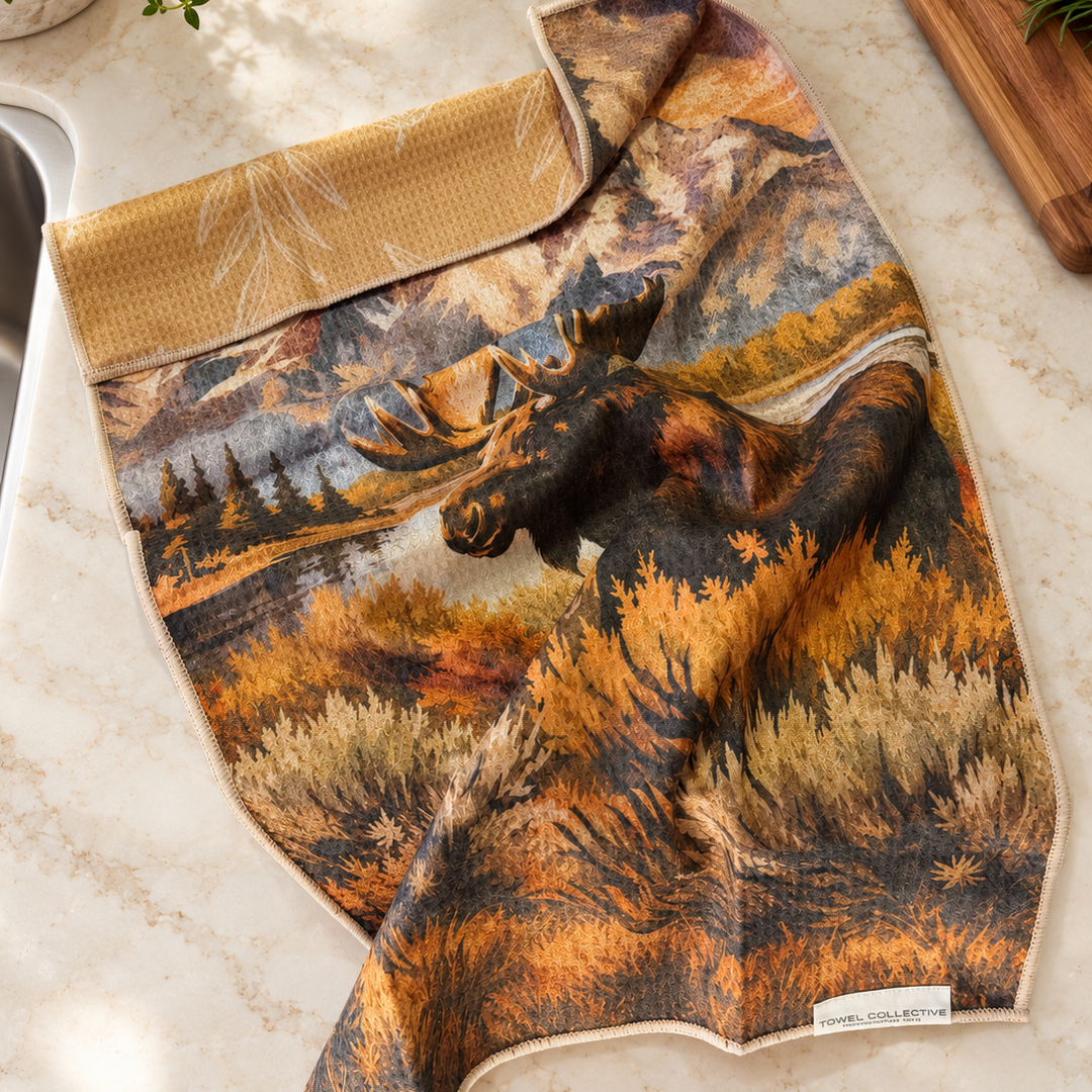 On Moose Time | Waffle Weave Microfiber Towels Kitchen & Bath