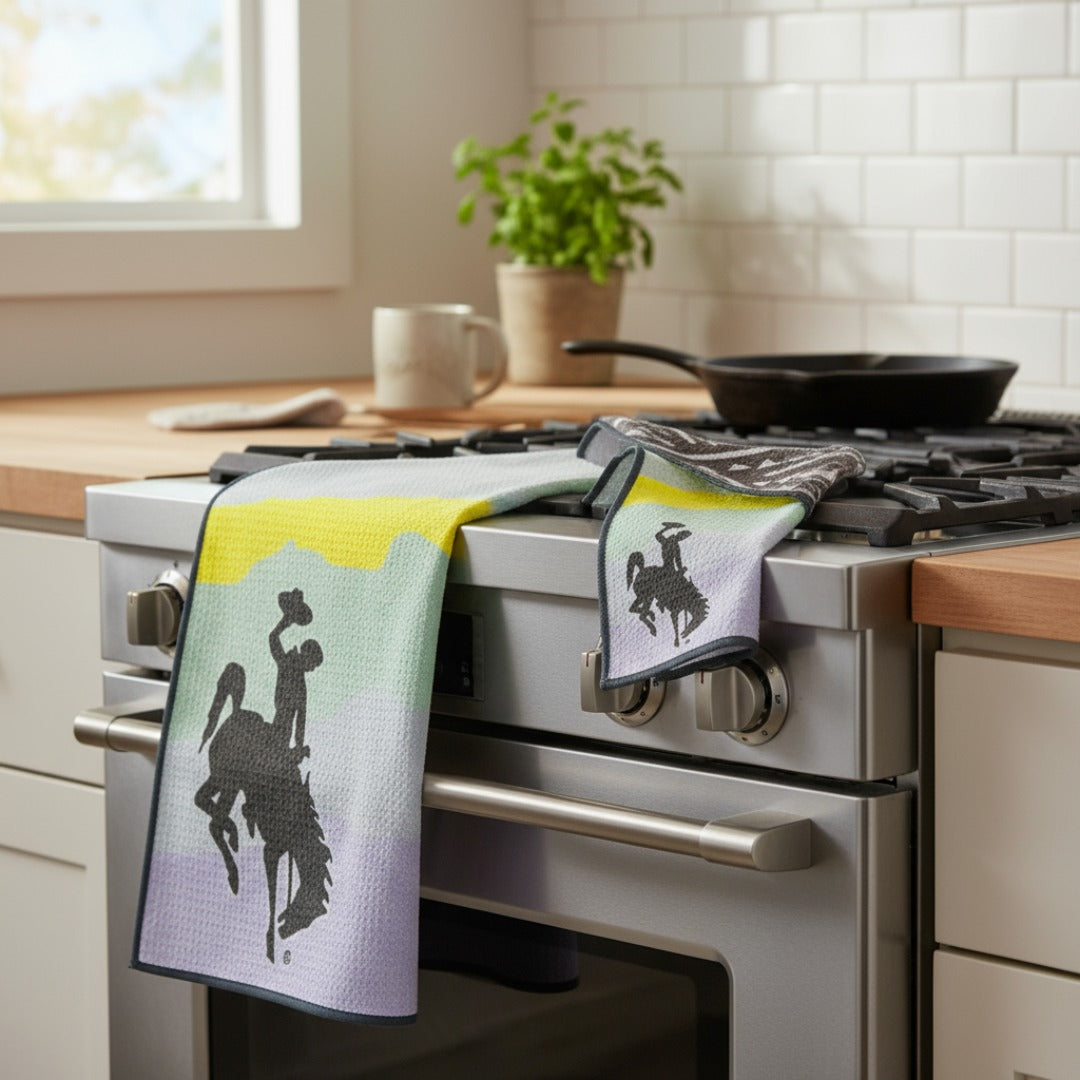 Neon Cowboy | Waffle Weave Microfiber Towels Kitchen & Bath Hand Towels Reversible Hand Towel | Towel Collective | Cody, WY