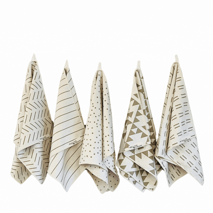 Neutral 5 Pack | Waffle Weave Microfiber Towels Kitchen & Bath Hand Towels Reversible Hand Towel | Towel Collective | Cody, WY