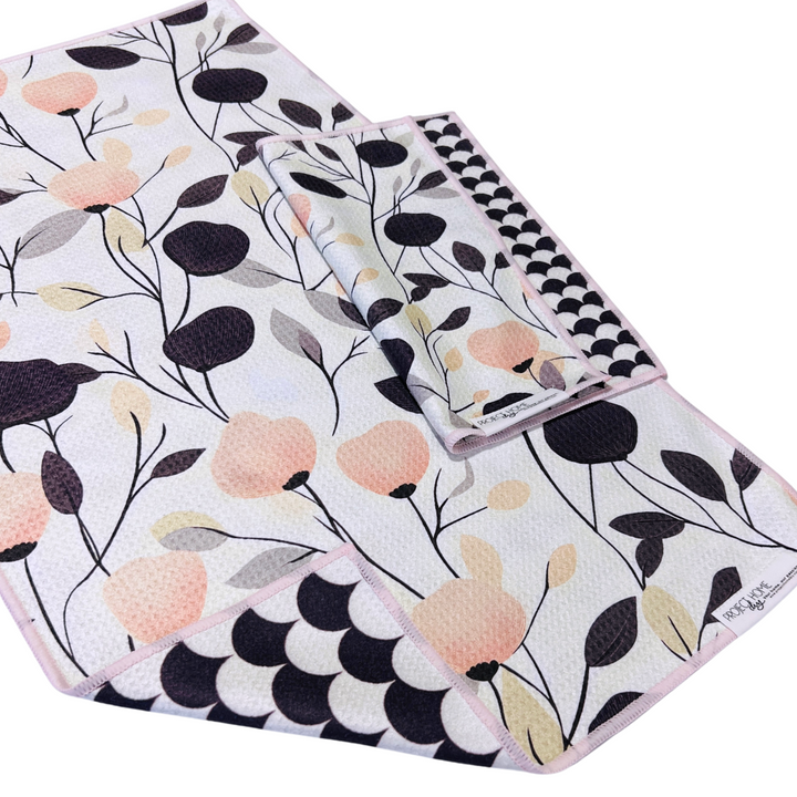 Soft Petals | Waffle Weave Microfiber Towels Kitchen & Bath Hand Towels Reversible Hand Towel | Towel Collective | Cody, WY